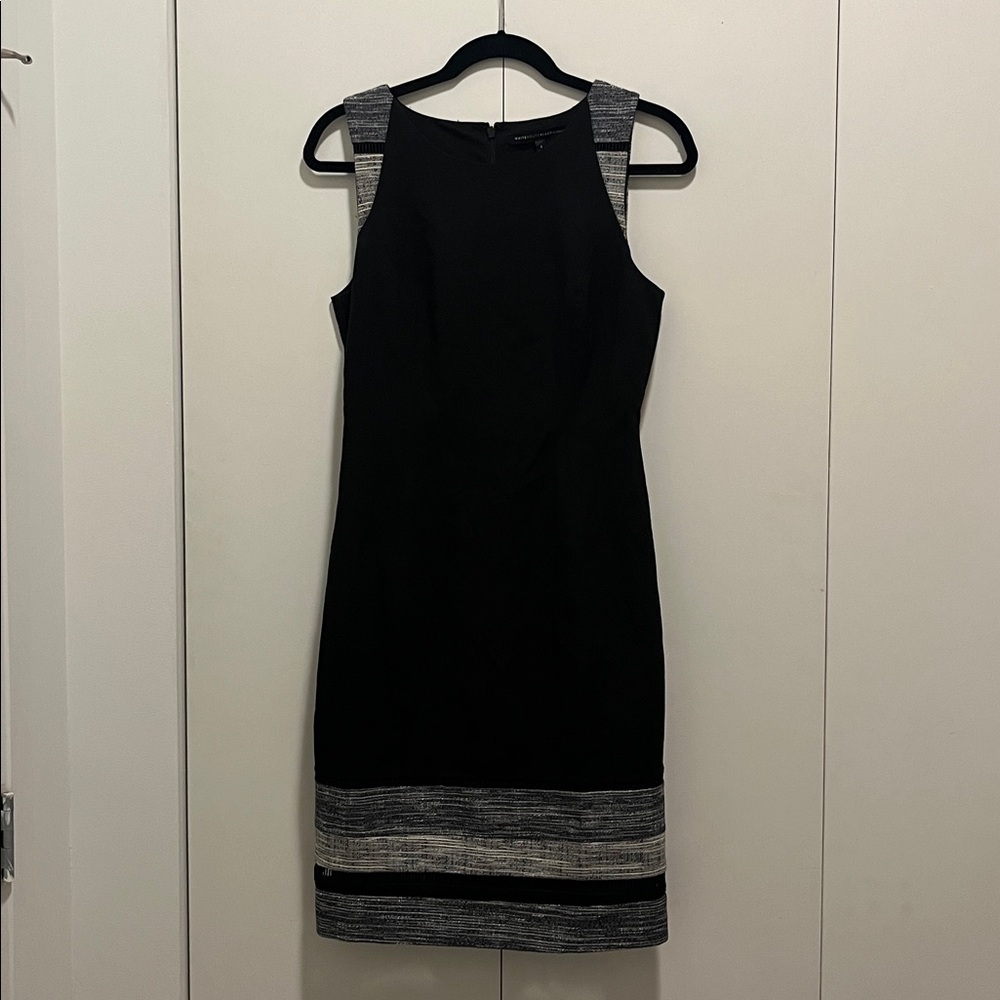 White House Black Market Black and Gray Dress